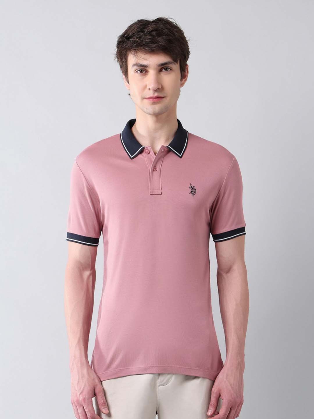 

U.S. Polo Assn. Denim Co. Men Polo Collar Applique T-shirt, Orange
