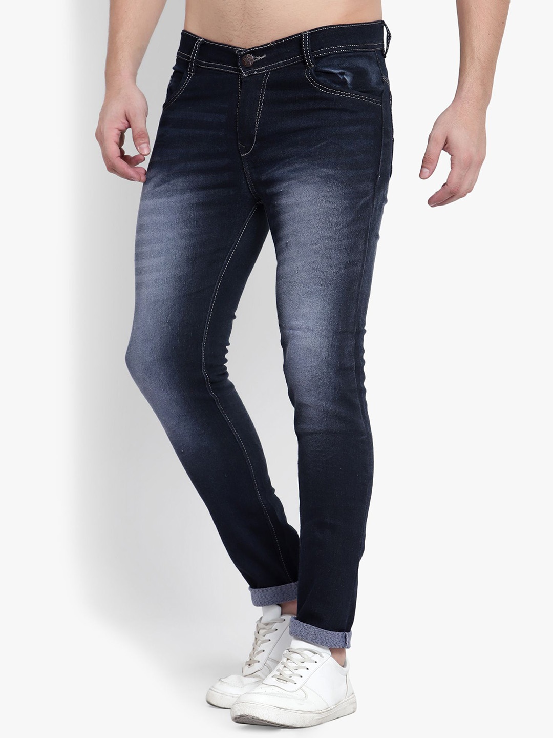 

Linaria Men Classic Regular Fit Mid-Rise Clean Look Jeans, Blue
