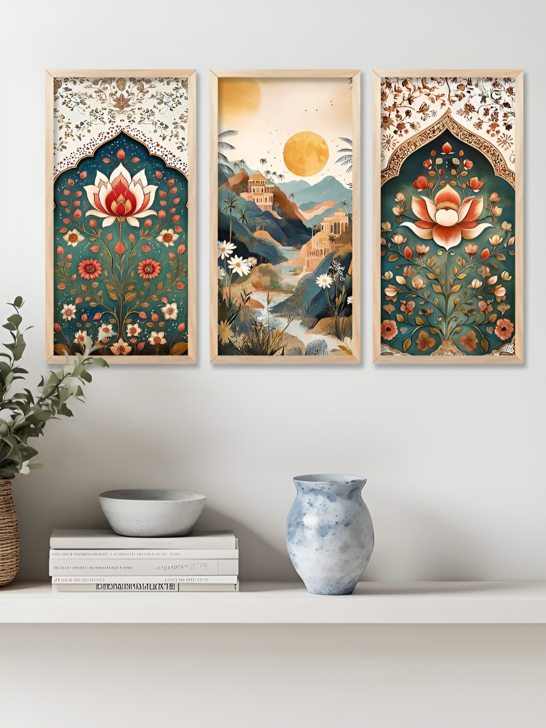 

Kotart Brown & Green 3 Pieces Floral and Botanical Wooden Wall Paintings