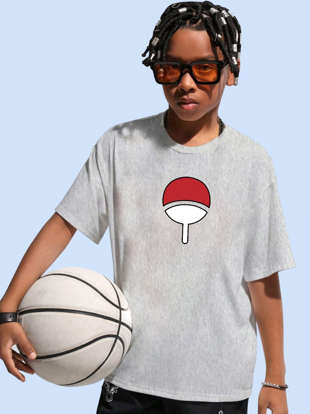 

LOCAVESTIR Boys Printed T-shirt, Grey