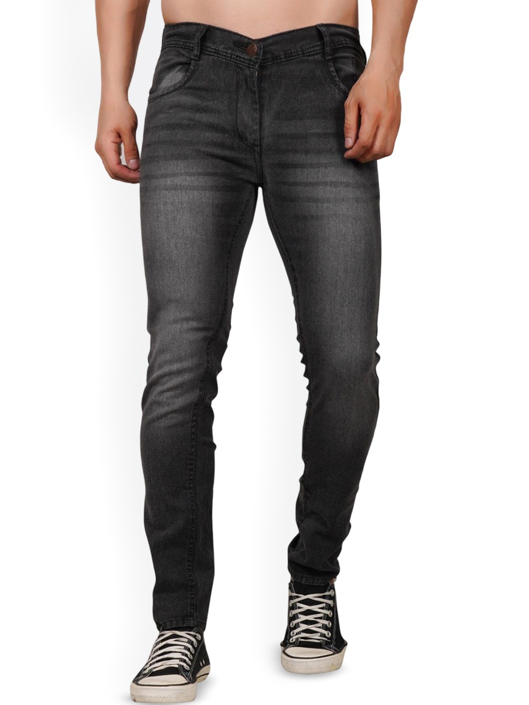 

LINARIA Men Classic Slim Fit Light Fade Mid-Rise Jeans, Grey