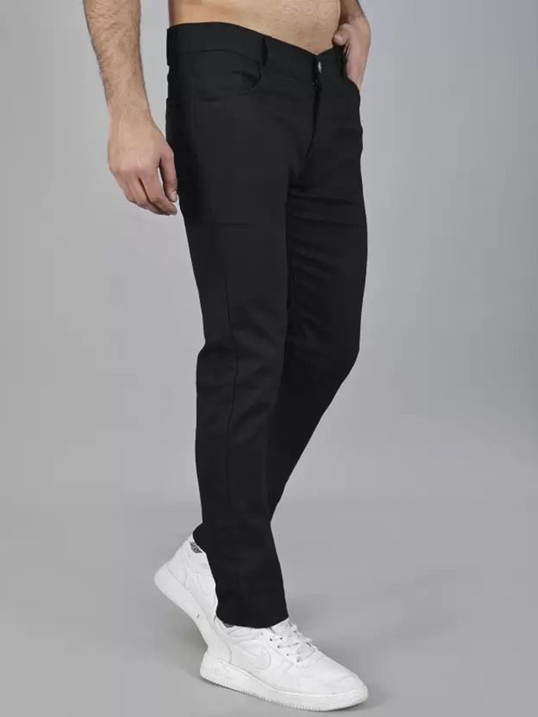 

LINARIA Men Classic Mid-Rise Clean Look Slim Fit Stretchable Jeans, Black