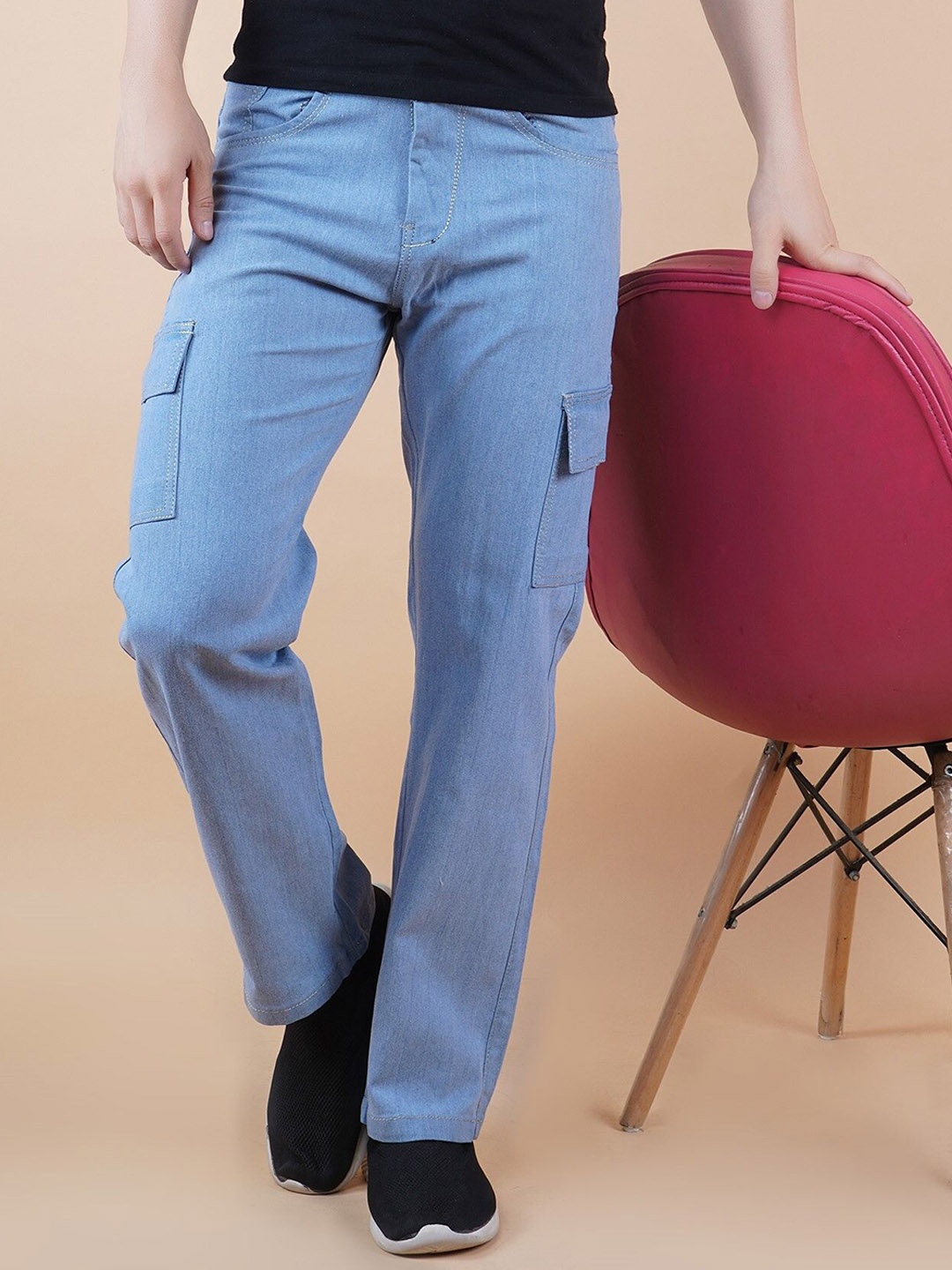 

LINARIA Men Classic Cotton Regular Fit Light Fade Jeans, Blue