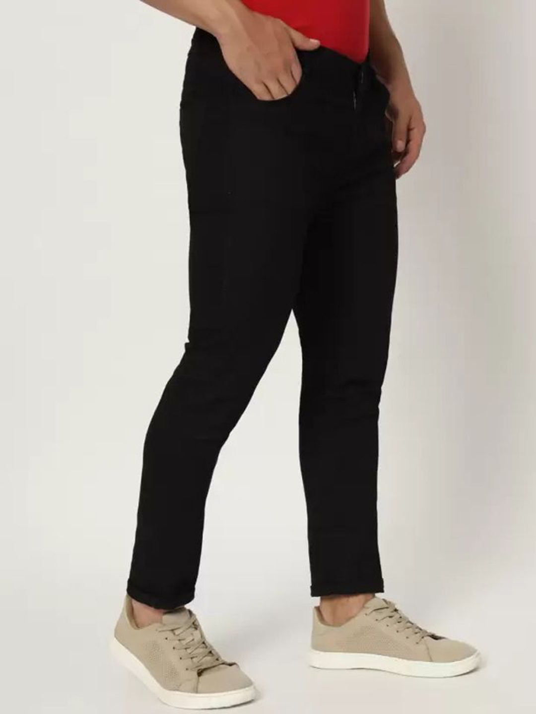 

LINARIA Men Classic Slim Fit Stretchable Jeans, Black
