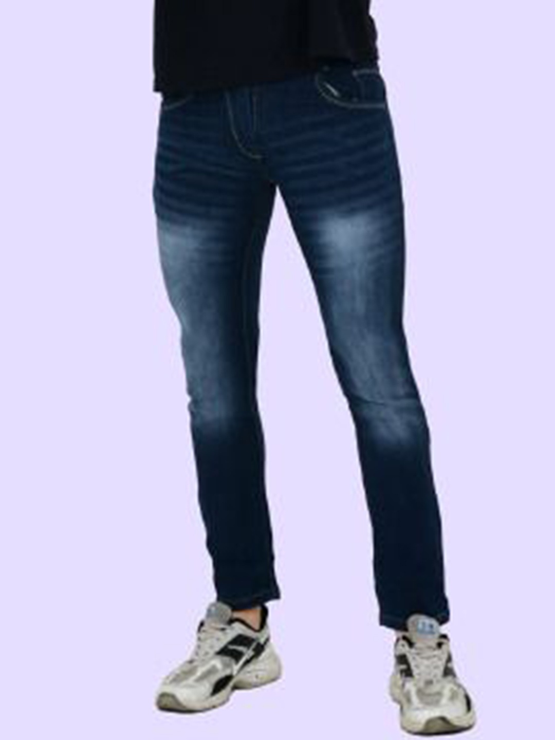 

LINARIA Men Cotton Classic Slim Fit Mid-Rise Light Fade Jeans, Blue