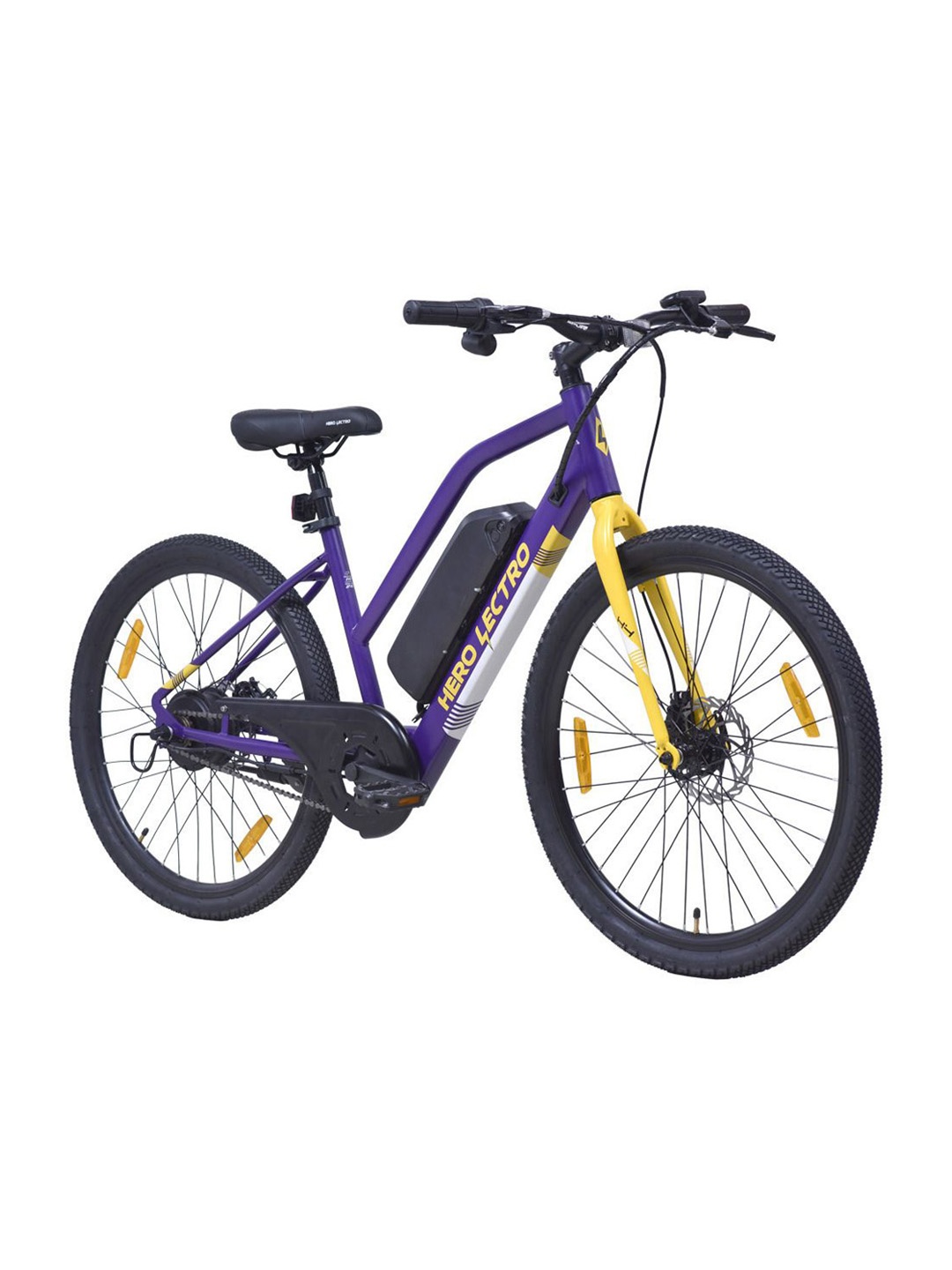

Hero Lectro H4 26T Carbon Steel Single Speed Electric Cycle, Purple
