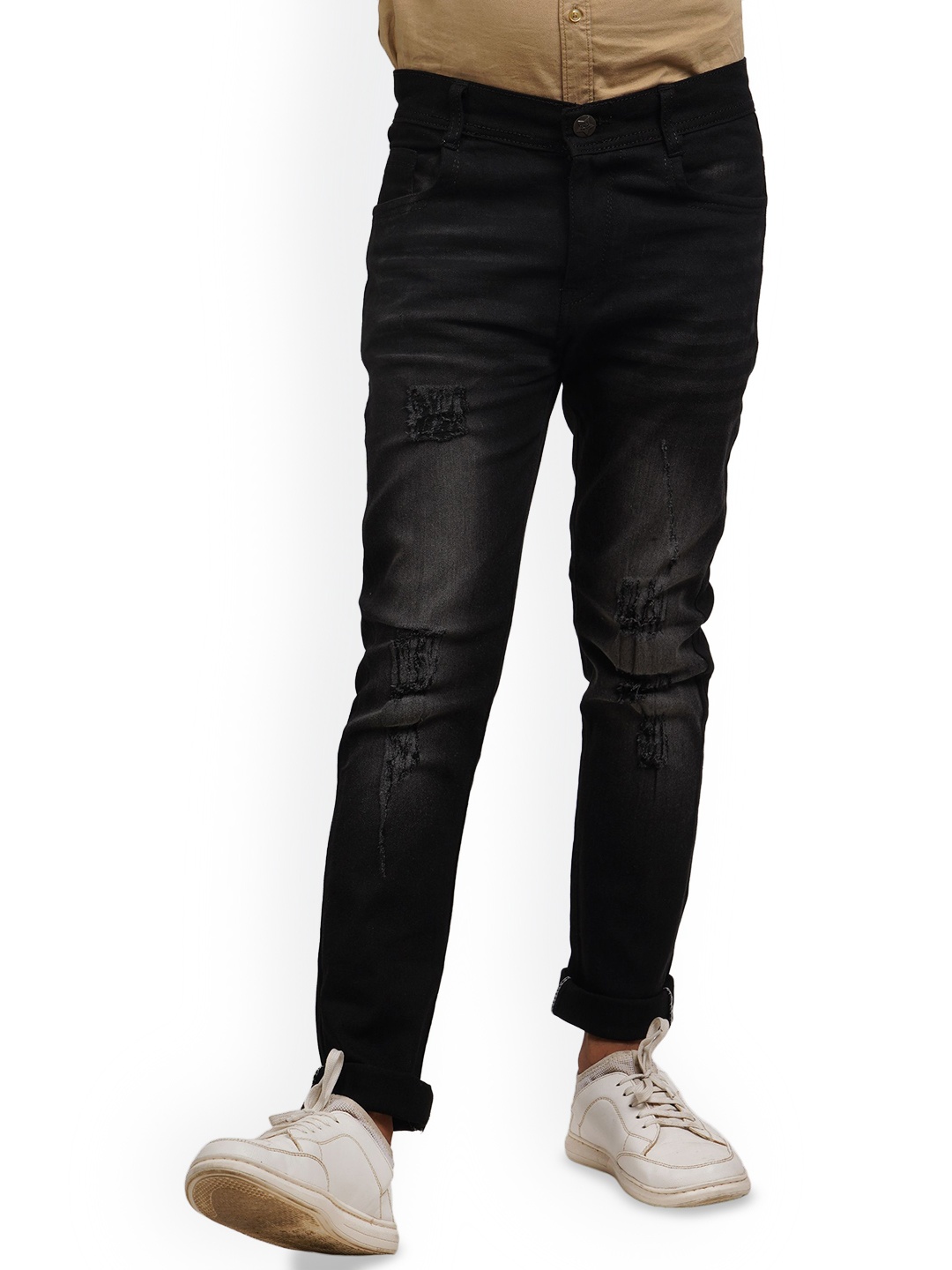 

LINARIA Men Classic Slim Fit Mid-Rise Jeans, Black