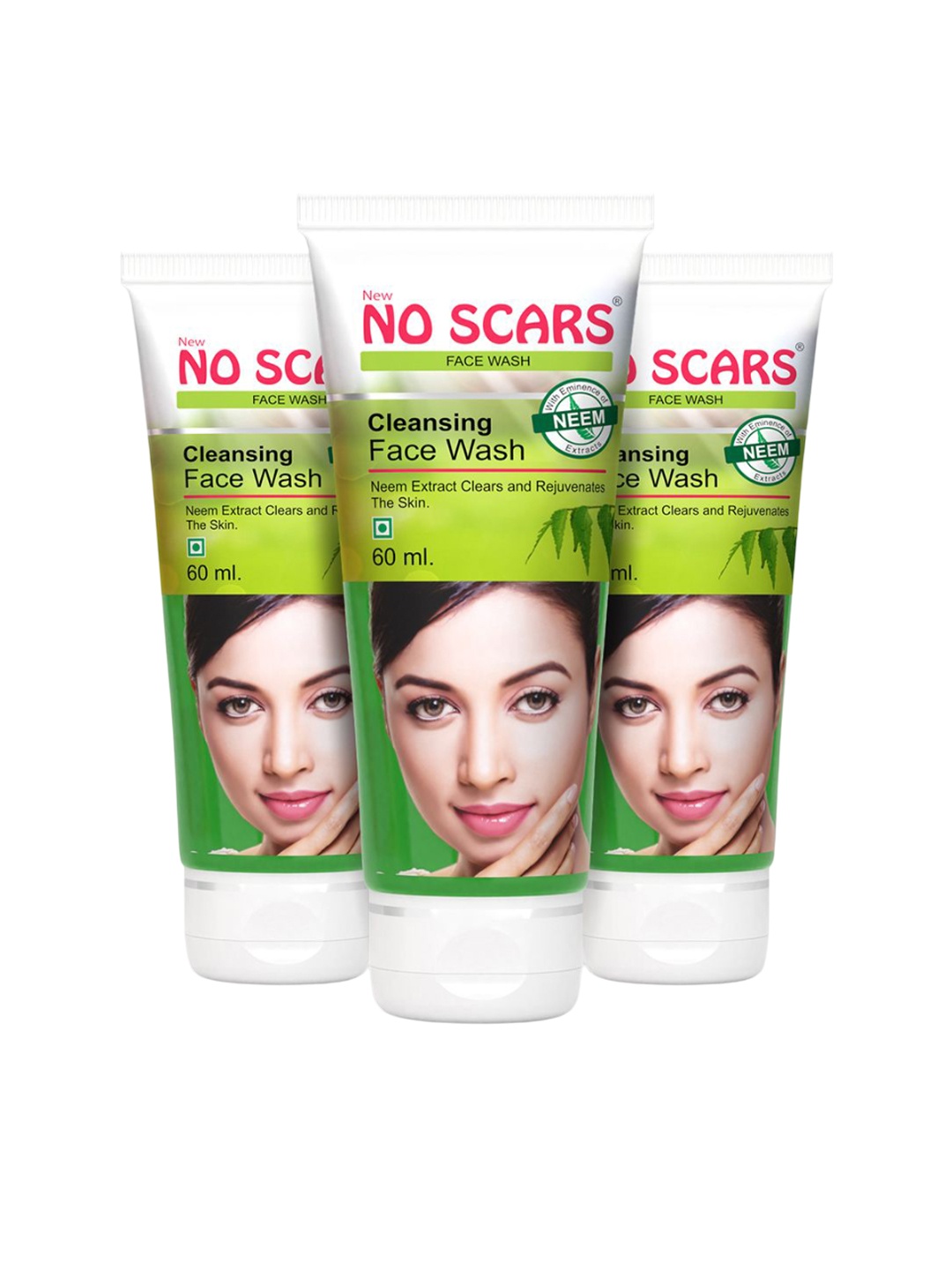 

NO SCARS Set Of 3 Neem Deep Cleansing Face Wash - 60 ml Each, White