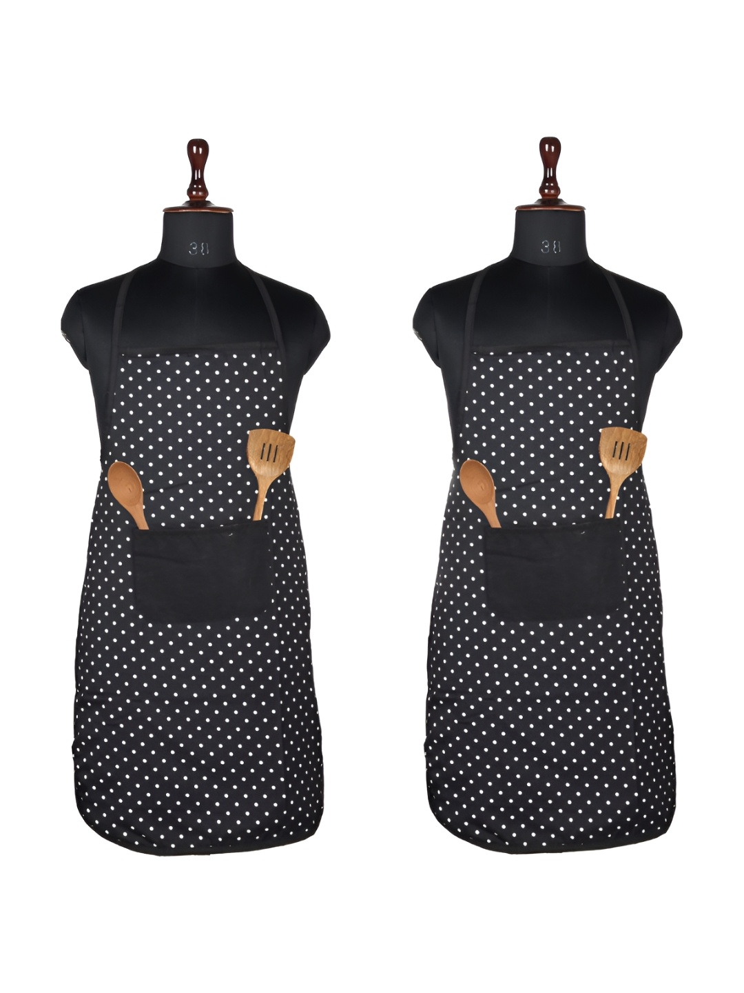 

Aura Black & White 2 Pieces Polka Dots Printed Waterproof Cotton Aprons