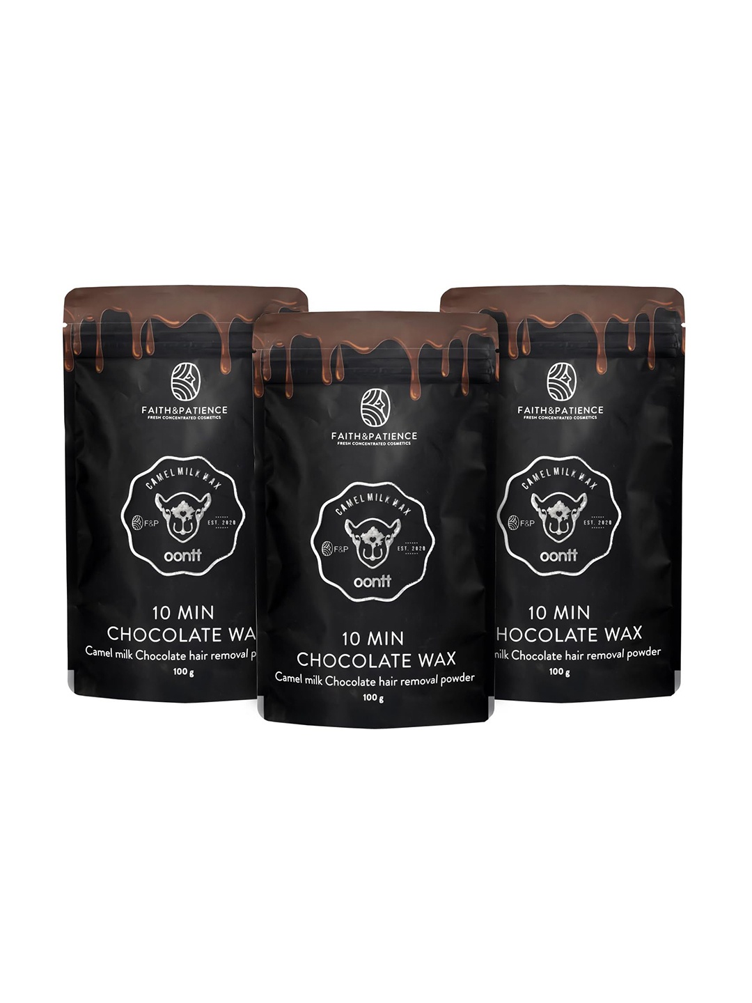 

Faith & Patience Set Of 3 10 Min Chocolate Wax - 100 g Each, Brown