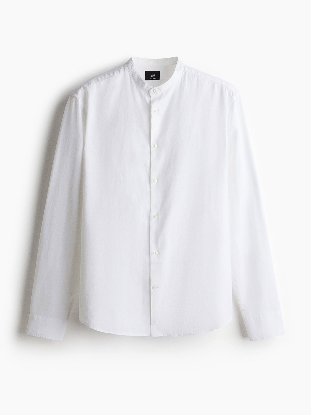 

H&M Regular Fit Linen-Blend Shirt, White