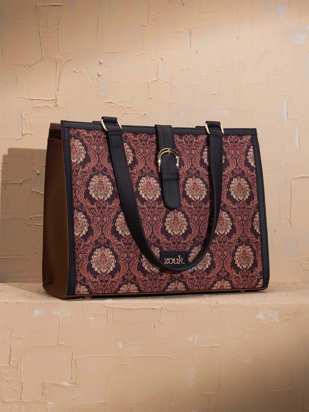 

ZOUK Women Graphic Printed Shopper Tote Bag, Brown