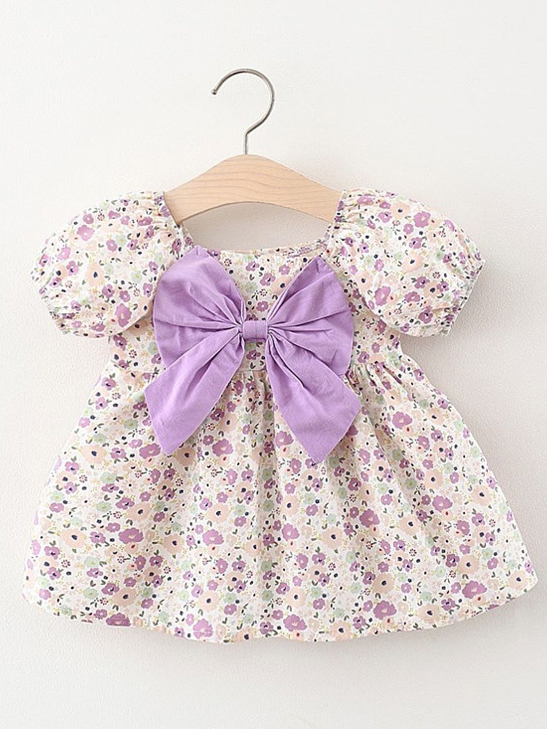

LULU & SKY Girls Floral Printed Fit & Flare Dress, White