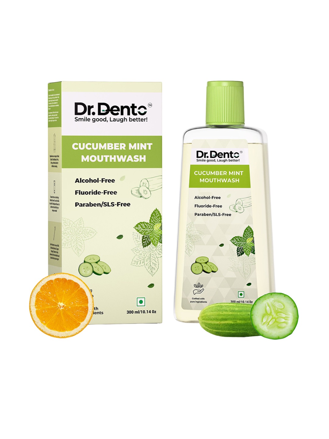 

Dr.Dento Cucumber Mint Mouthwash- 300 ml, Green