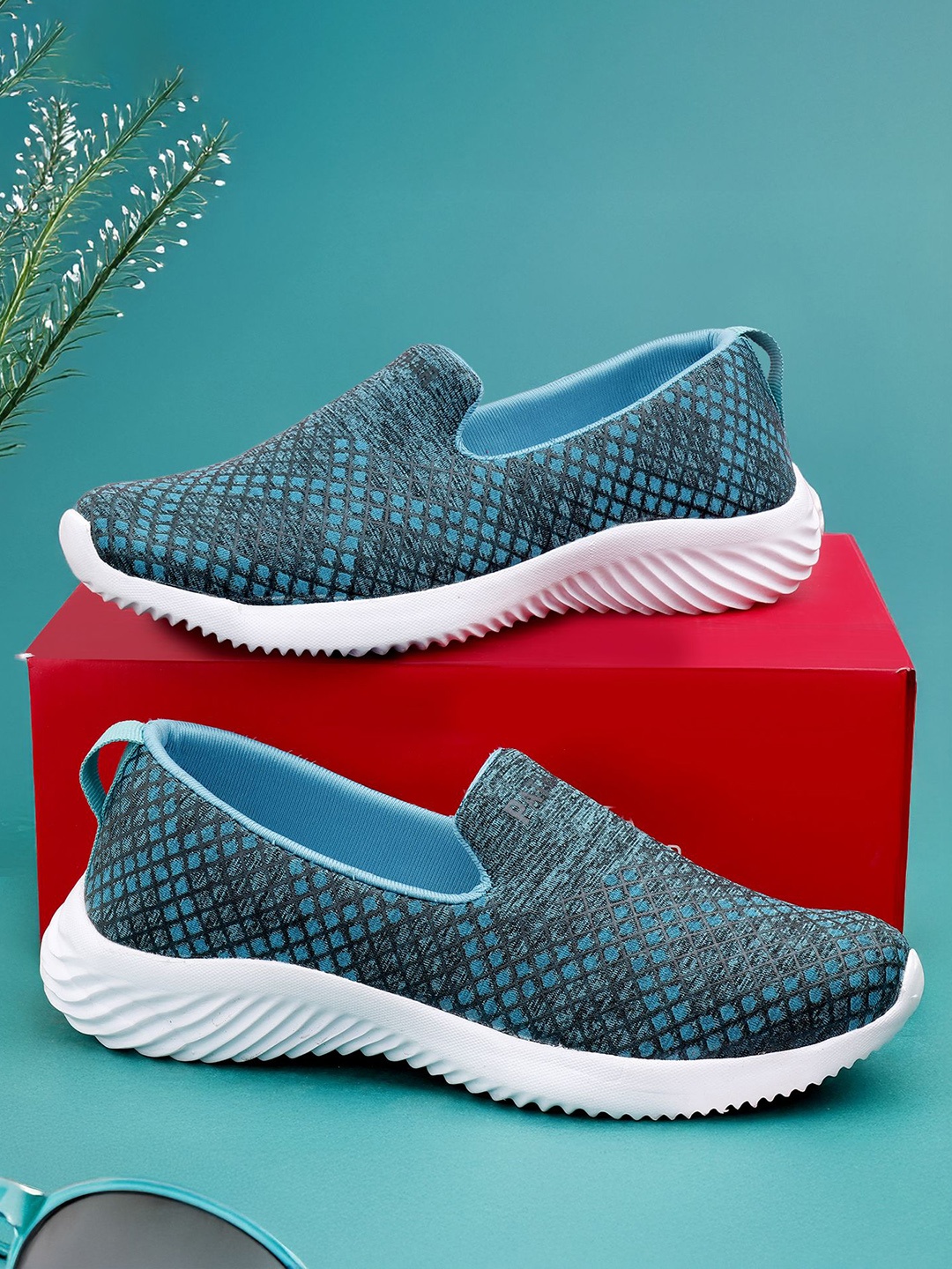 

PATHAR Women Running Non-Marking Slip-On Shoes, Blue