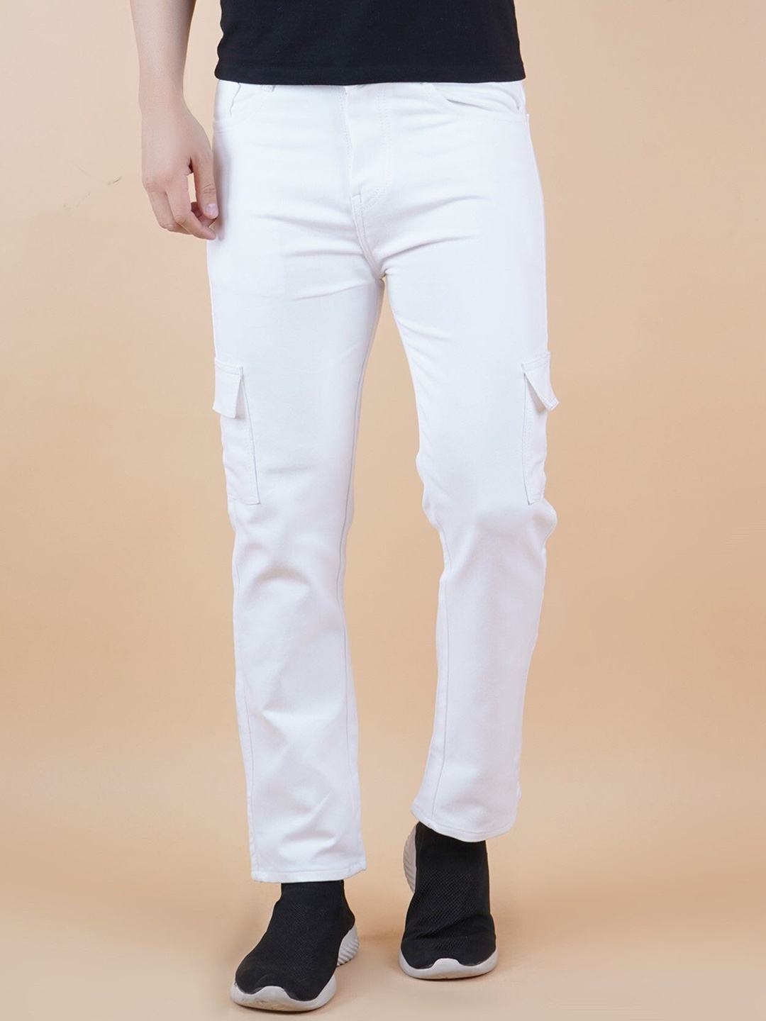 

LINARIA Men Classic Slim Fit Cargo Styles Stretchable Jeans, White