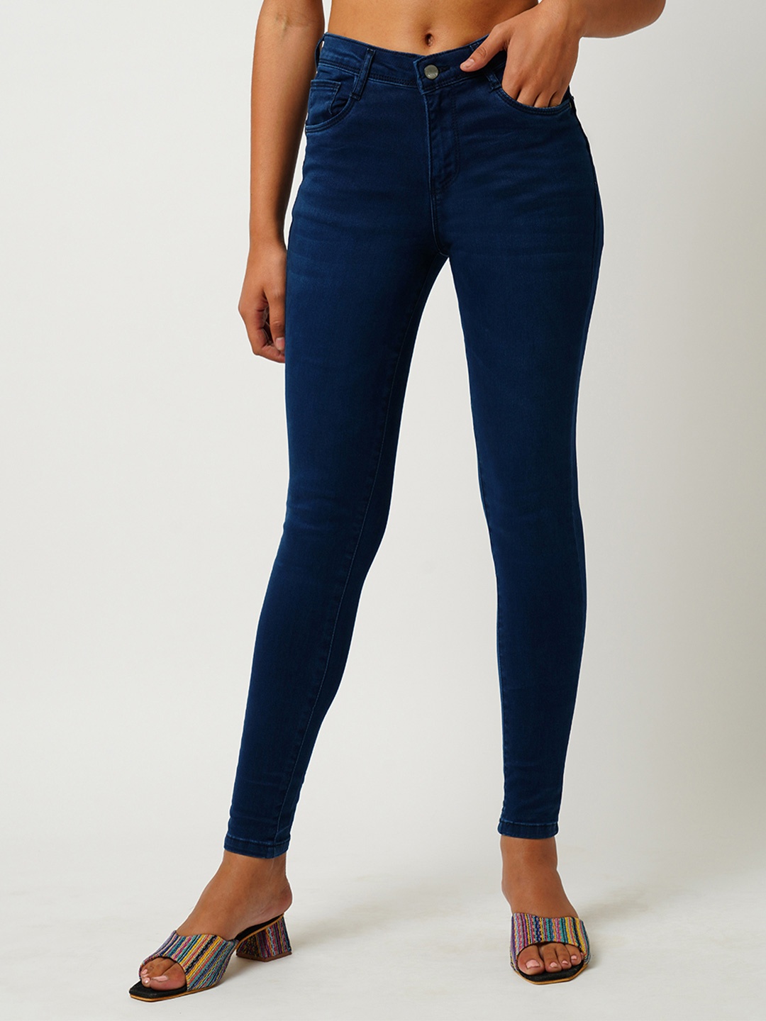 

Kraus Jeans Women Cotton Skinny Fit Light Fade Jeans, Blue