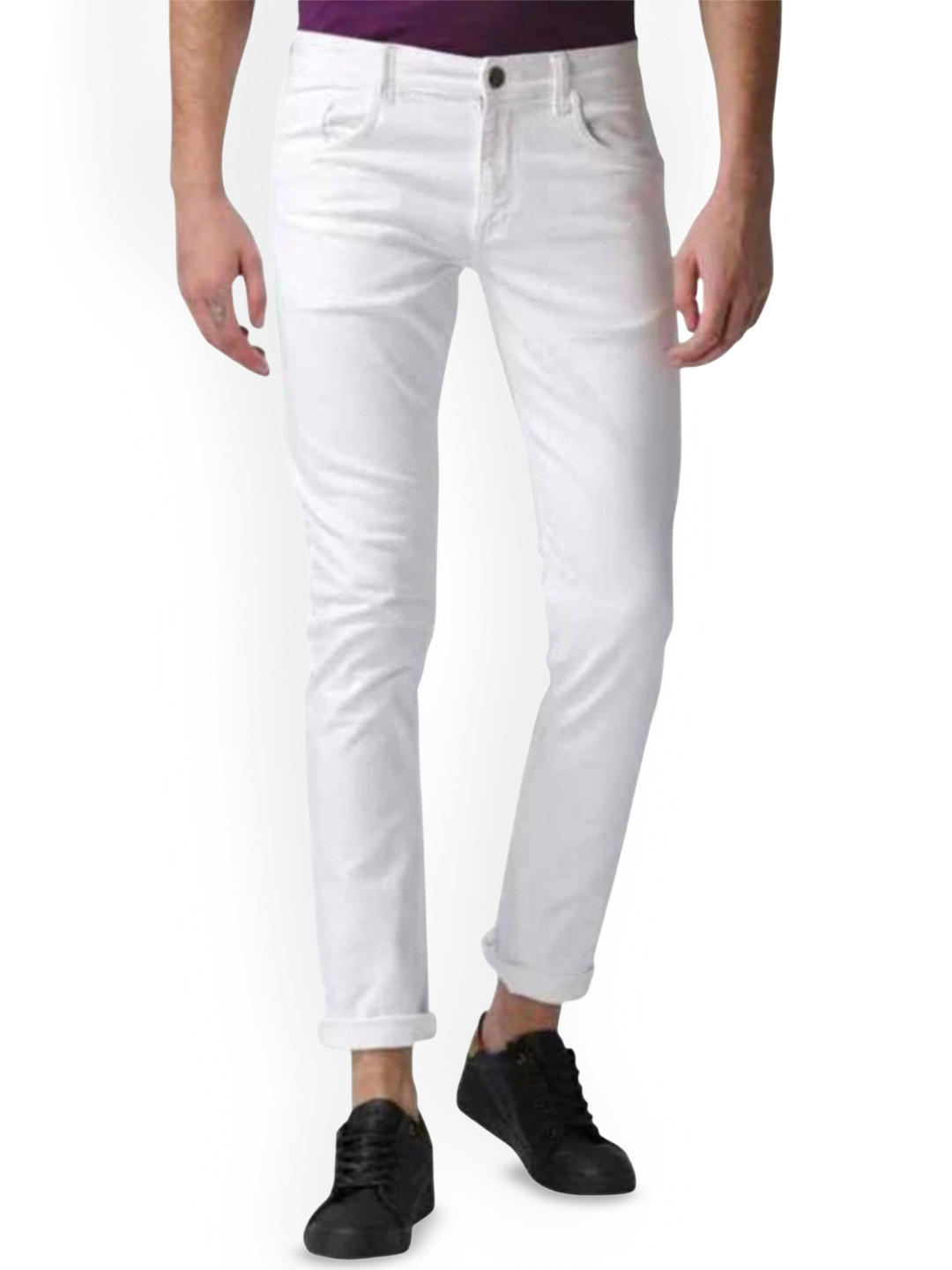 

LINARIA Men Cotton Classic Slim Fit Jeans, White