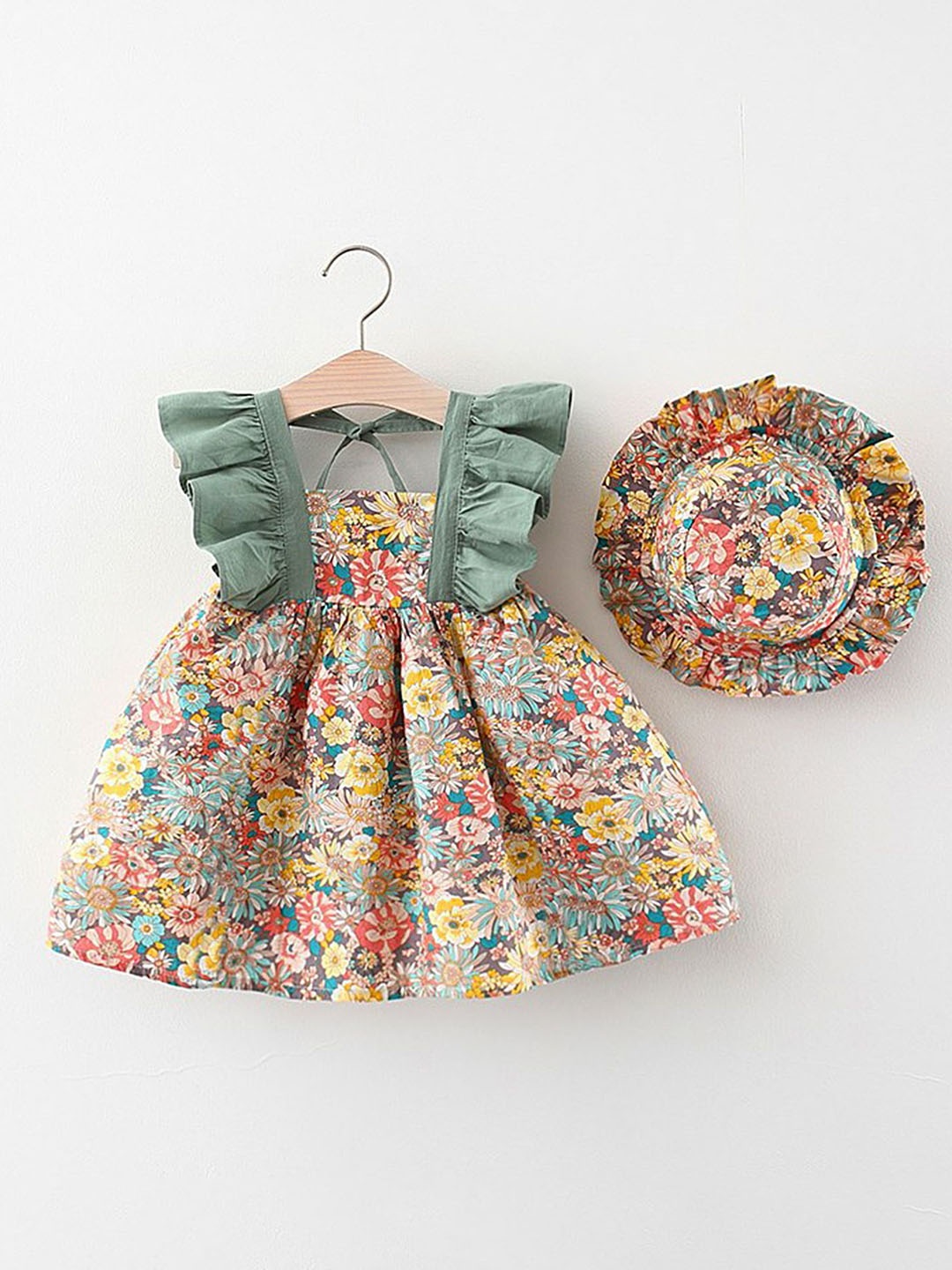 

LULU & SKY Floral Print Fit & Flare Dress, Green