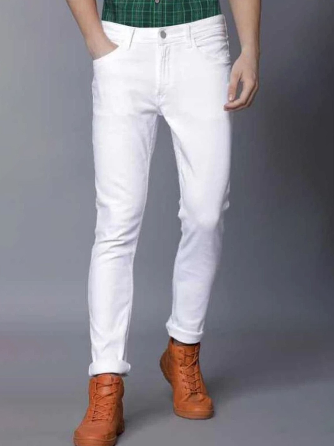 

LINARIA Men Classic Slim Fit Jeans, White
