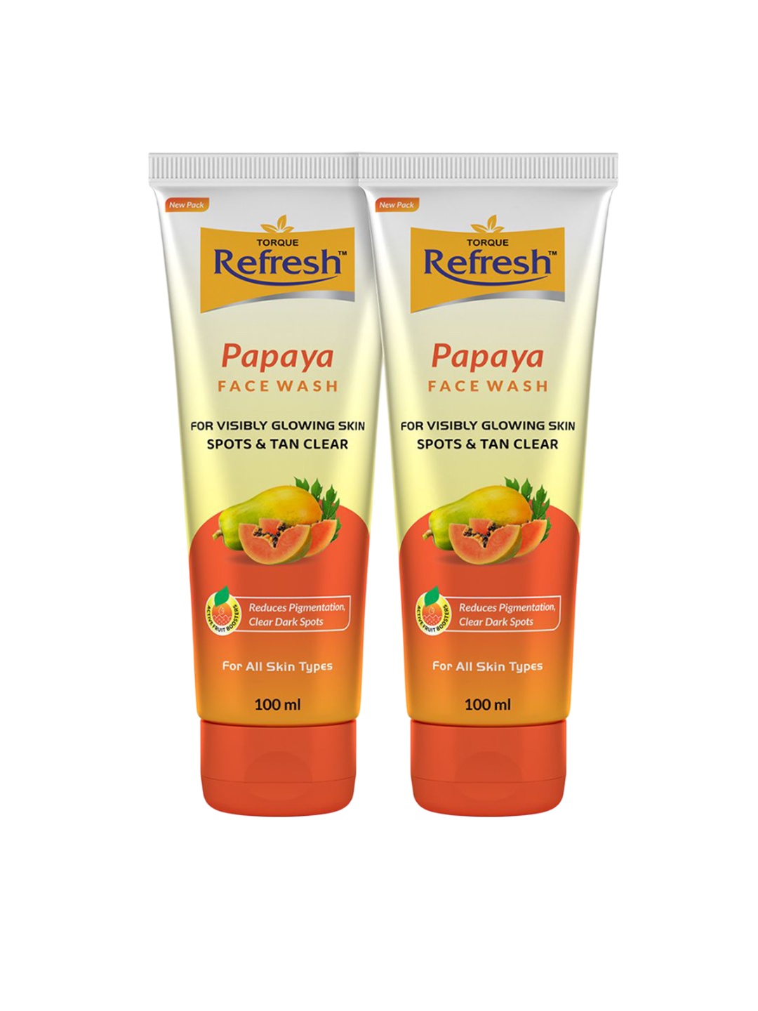 

Torque Set Of 2 Refresh Papaya Facewash- 100 ml Each, Orange