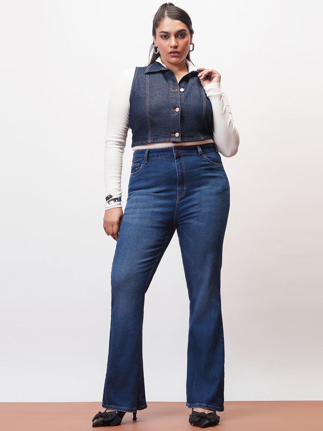 

FREAKINS Women Bootcut High-Rise Stretchable Jeans, Blue