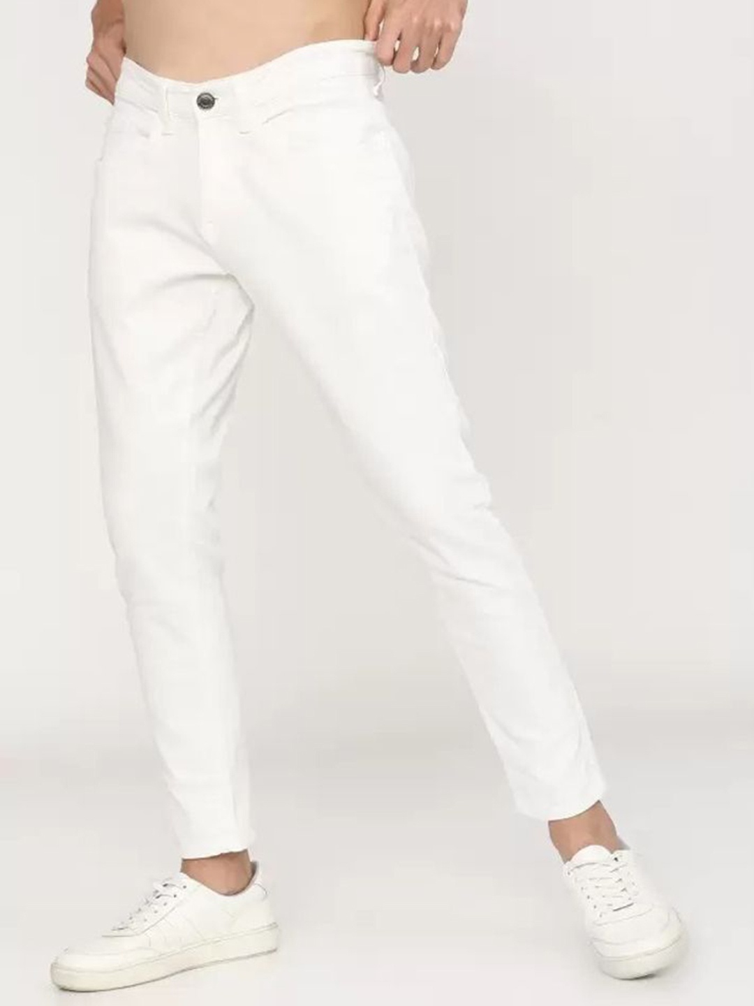 

LINARIA Men Classic Slim Fit Stretchable Jeans, White