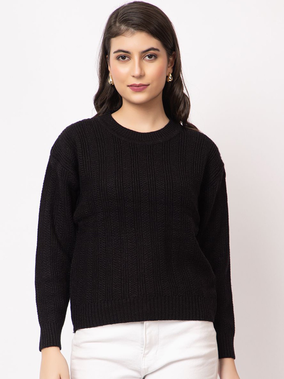 

Dadu Dayal Women Woollen Pullover, Black