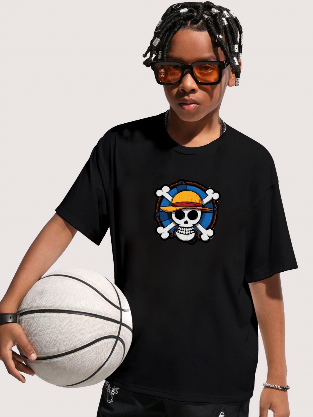 

LOCAVESTIR Boys Printed T-shirt, Black