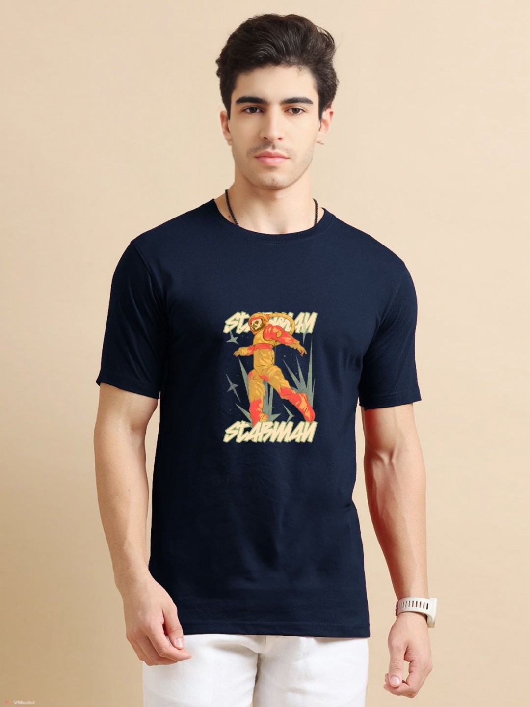 

Enciger Men Printed Applique T-shirt, Navy blue