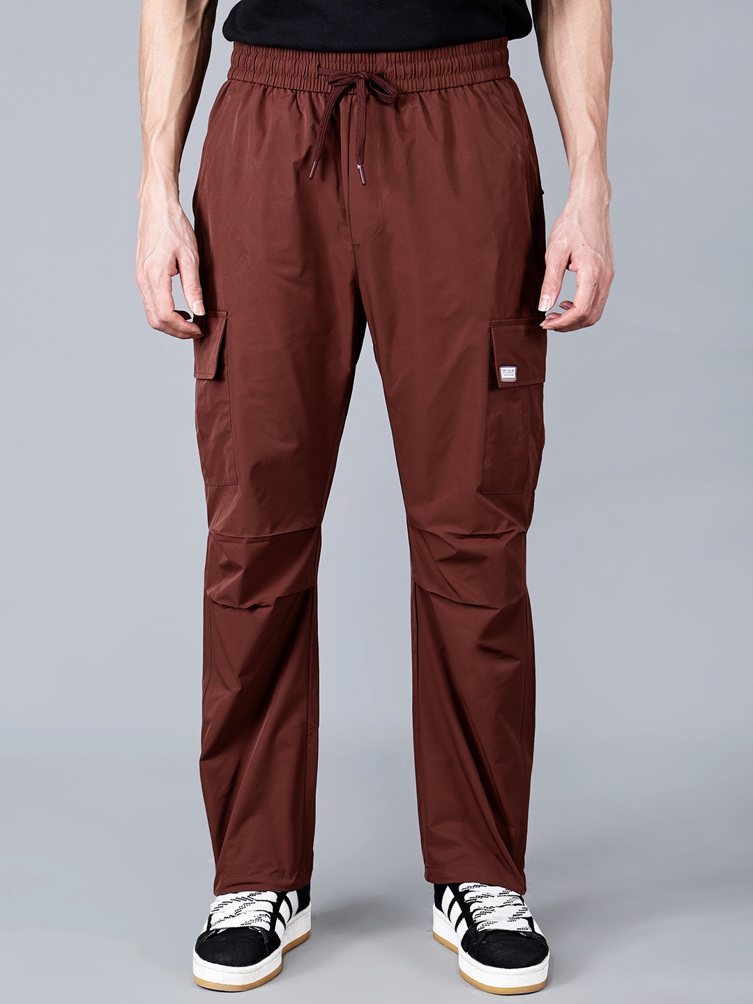 

Fort Collins Men Anti Odour Mid-Rise Relaxed Fit Track Pants, Maroon