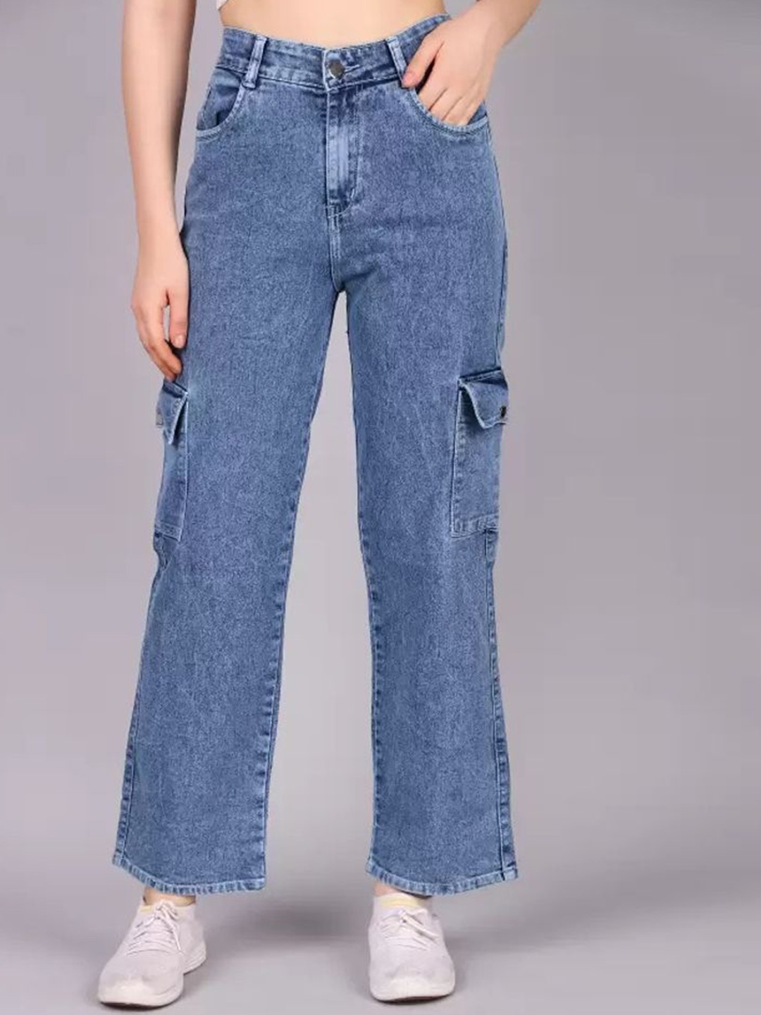

LINARIA Women Classic Cotton Mid-Rise Jogger Jeans, Blue