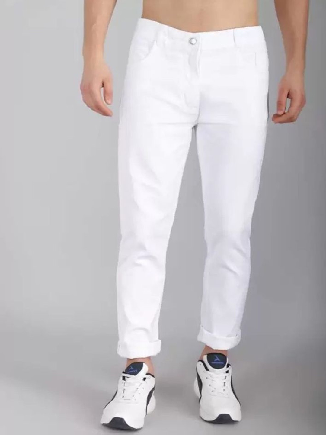 

LINARIA Men Classic Slim Fit Mid-Rise Stretchable Jeans, White