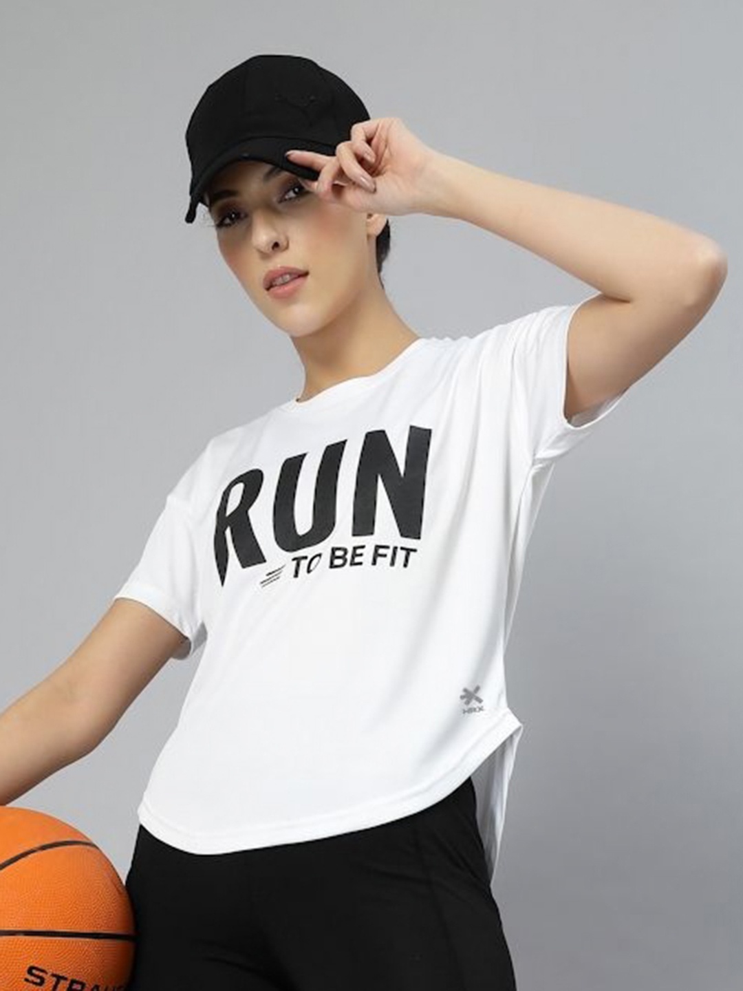

HRX by Hrithik Roshan Women Round Neck Typography Printed Sports T-shirt, White