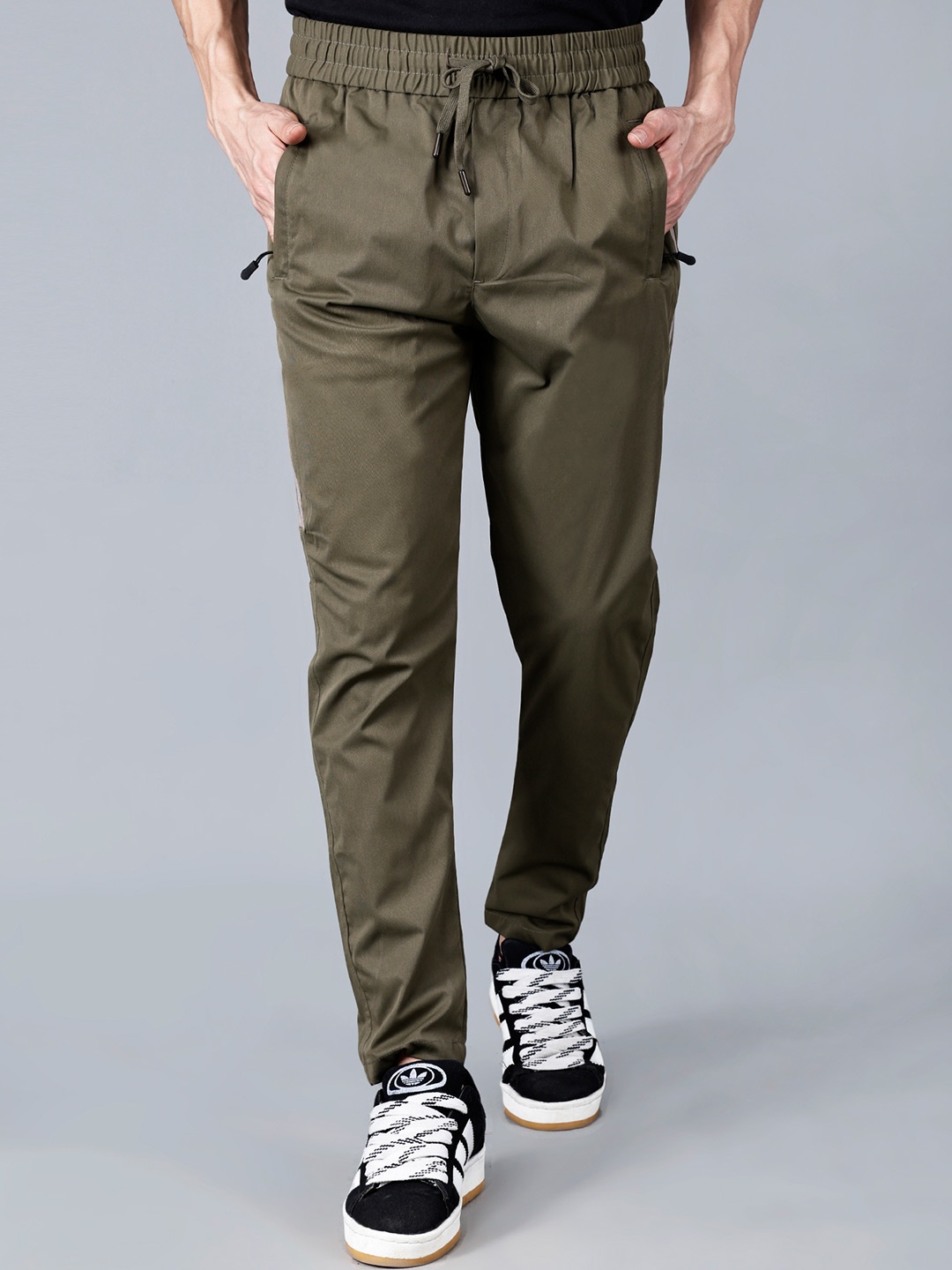 

Fort Collins Men Relaxed Fit Mid-Rise Cotton Trouser, Olive