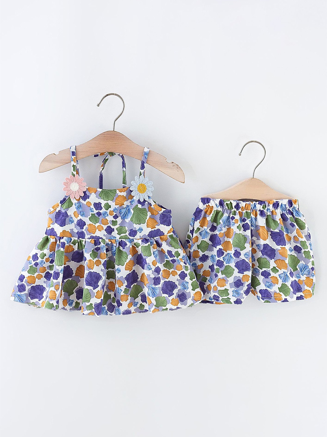 

LULU & SKY Girls Printed Top with Shorts, Blue