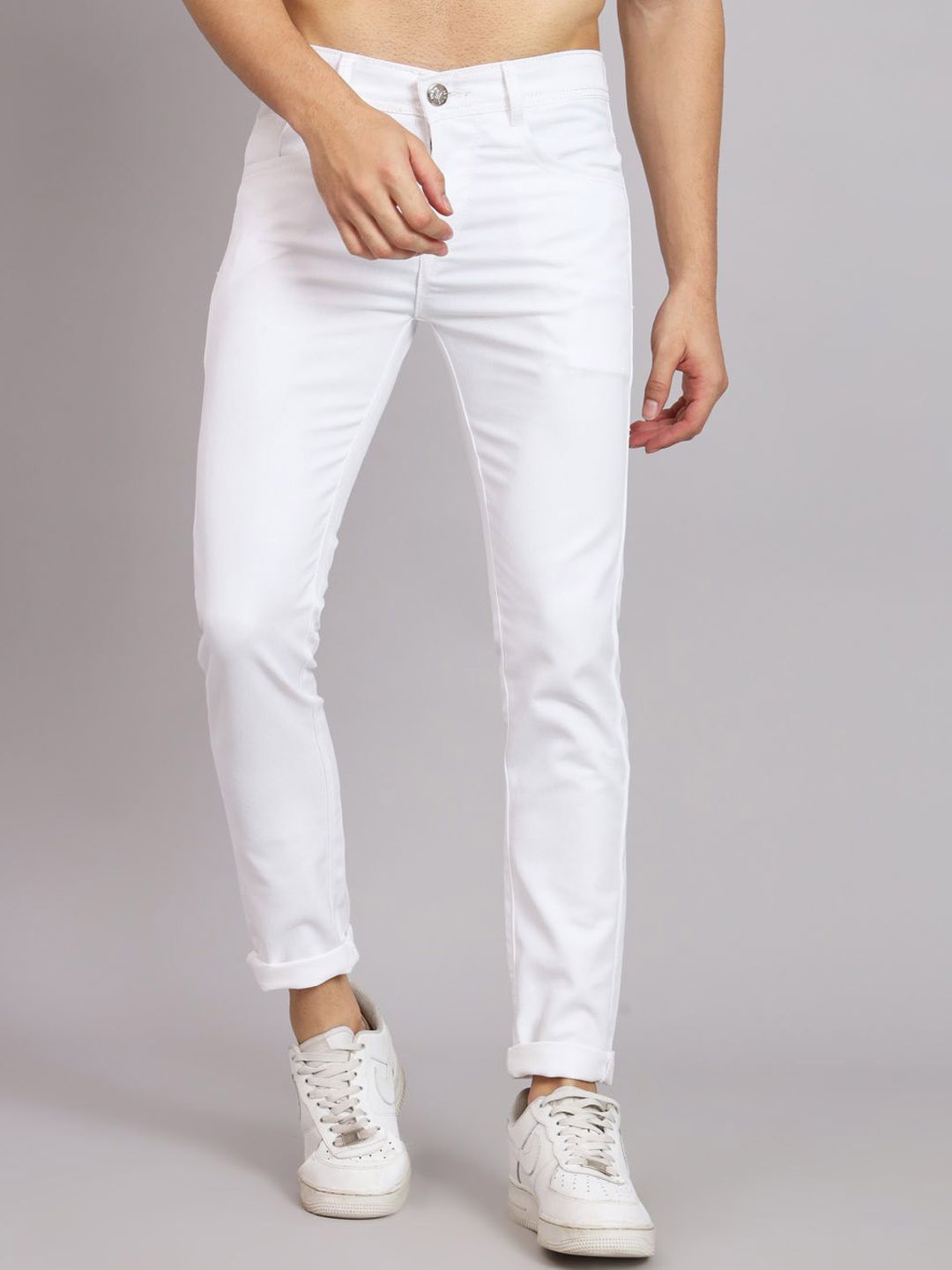 

LINARIA Men Classic Clean Look Mid-Rise Stretchable Jeans, White