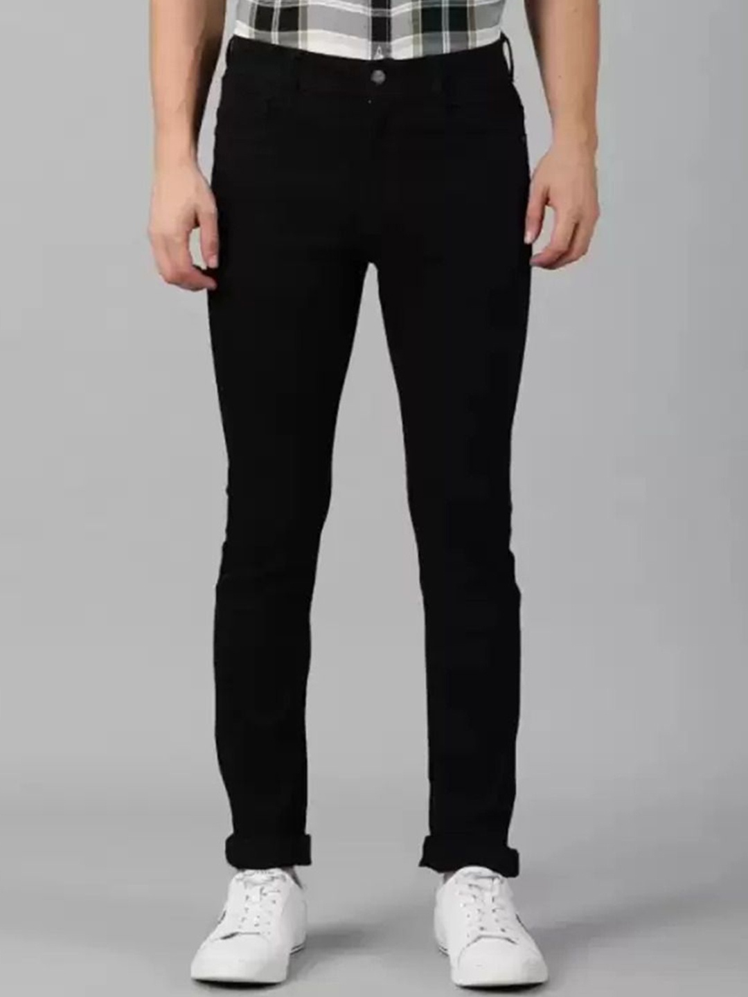 

LINARIA Men Classic Slim Fit Mid-Rise Stretchable Jeans, Black