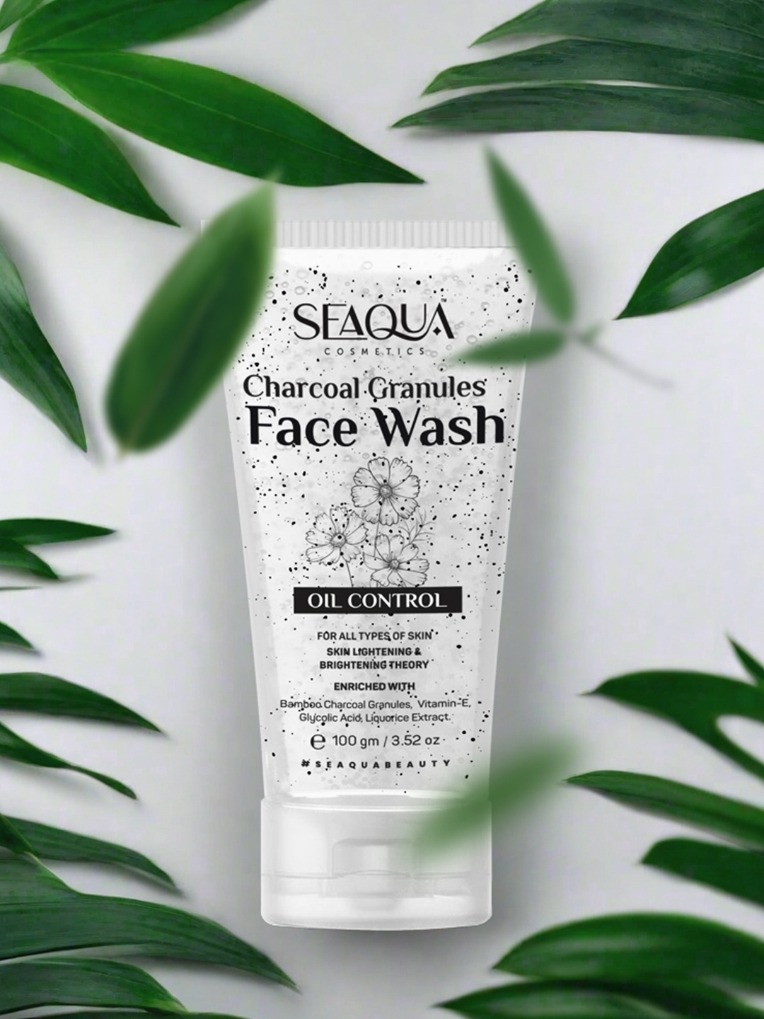 

Seaqua cosmetics Charcoal Granules Face Wash With Vitamin E - 100 g, White