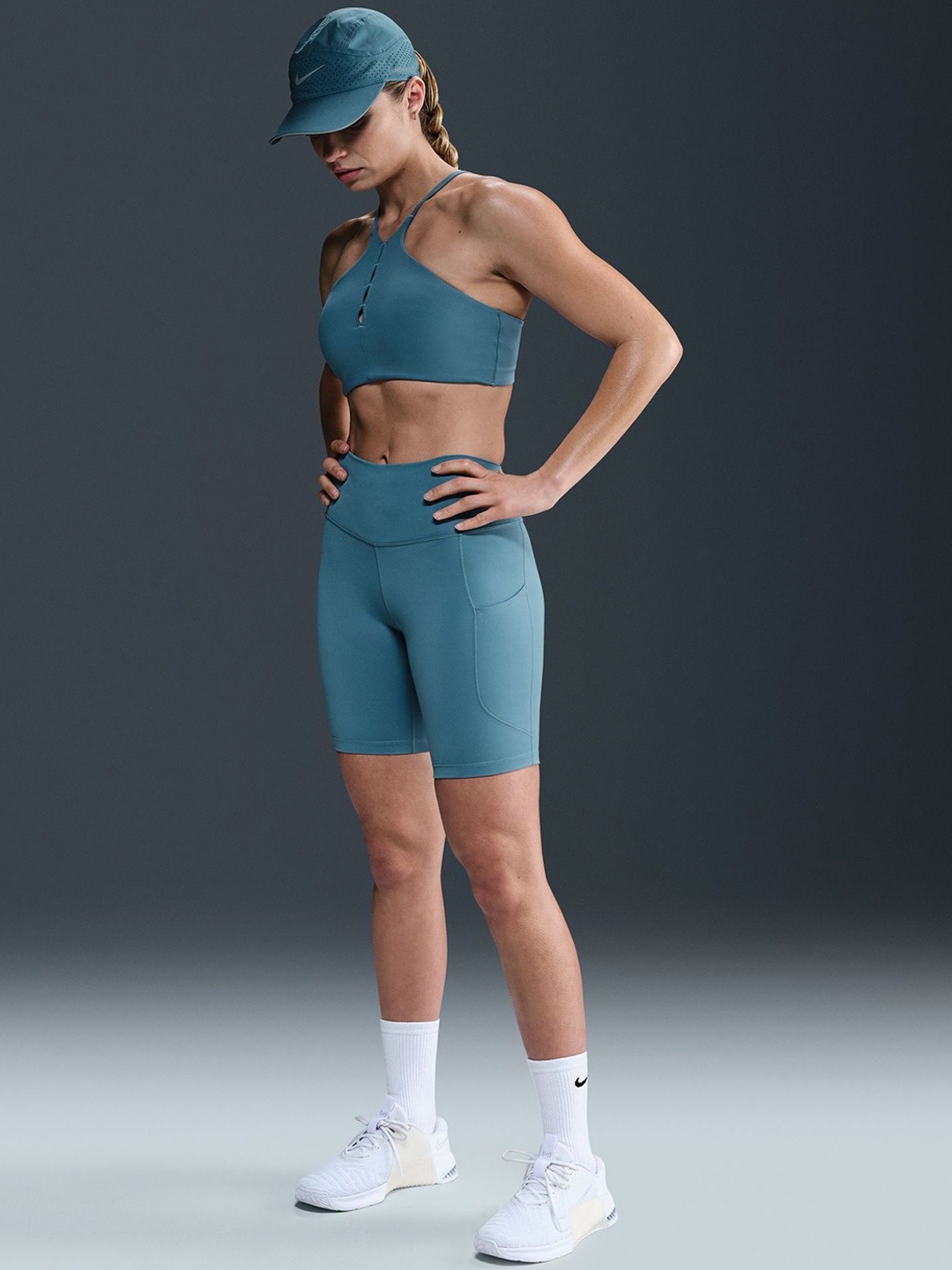 

Nike One Women High-Waisted Biker Shorts, Blue