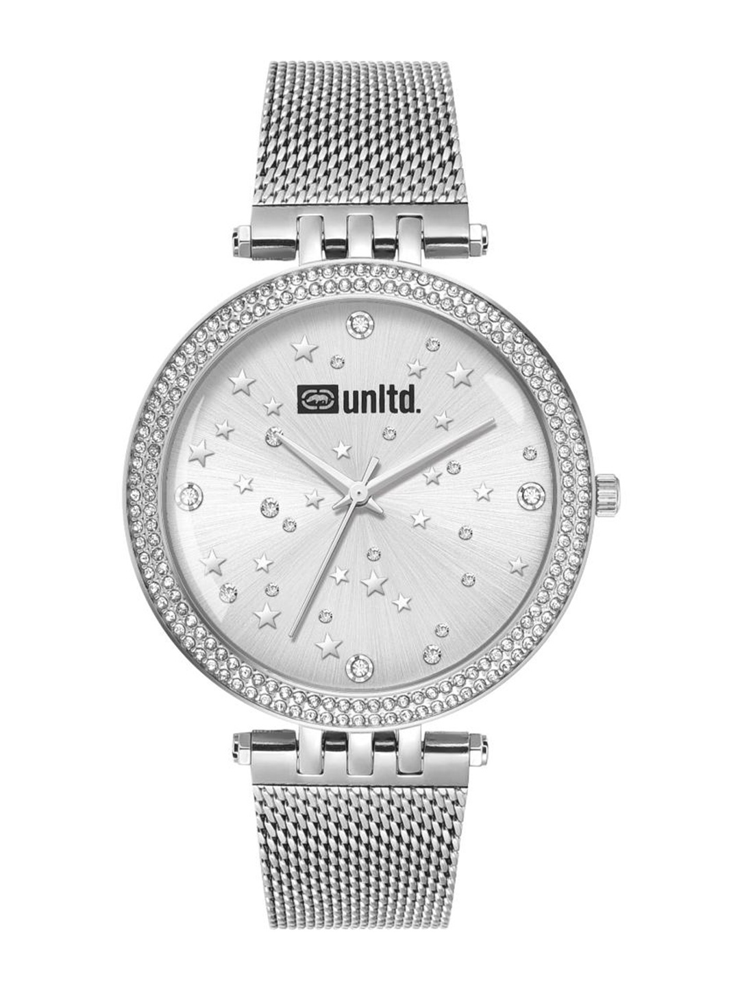 

unltd. Women Brass Dial & Stainless Steel Bracelet Style Straps Analogue Watch, Silver