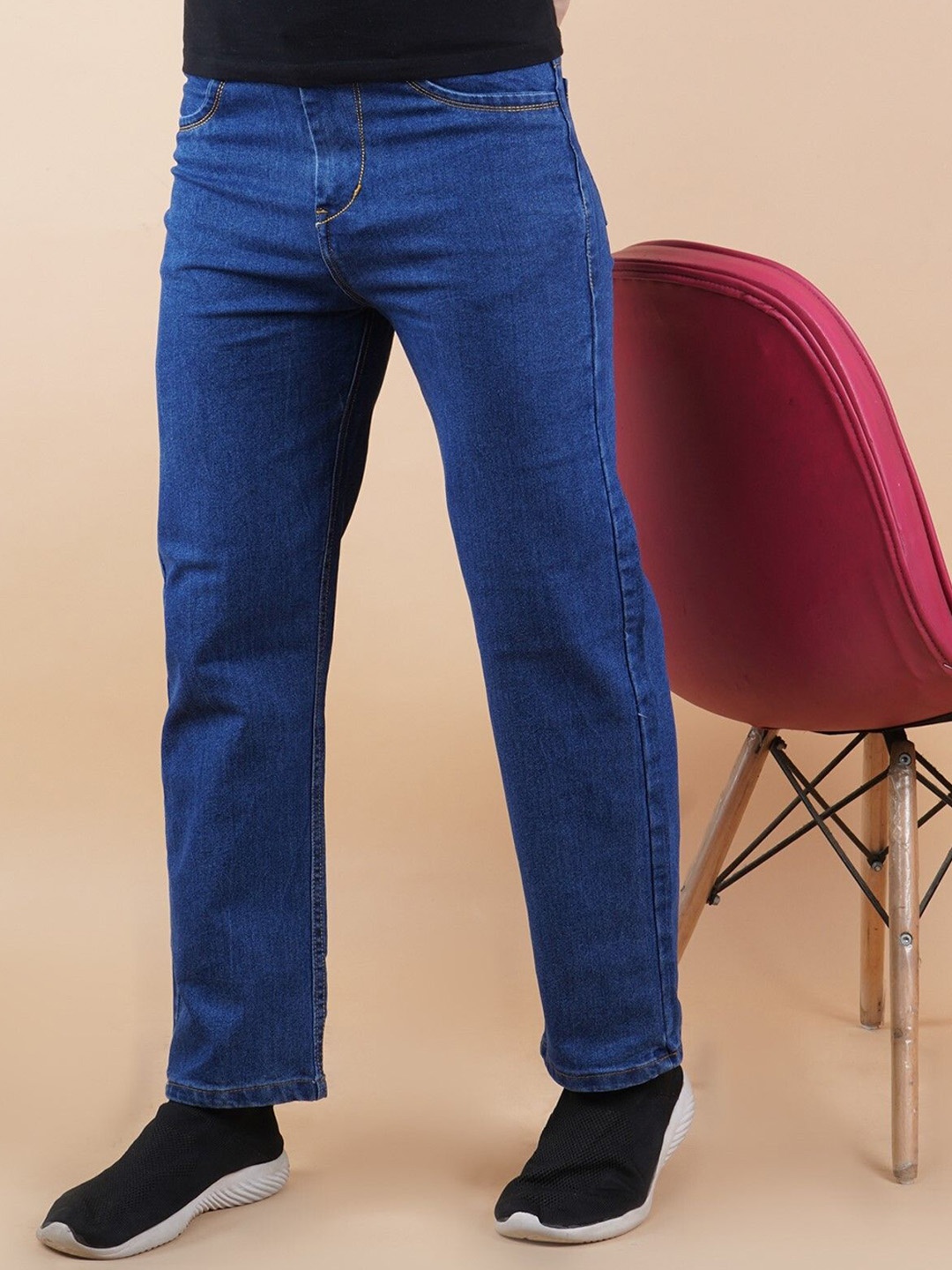

LINARIA Men Classic Straight Fit Mid-Rise Jeans, Blue