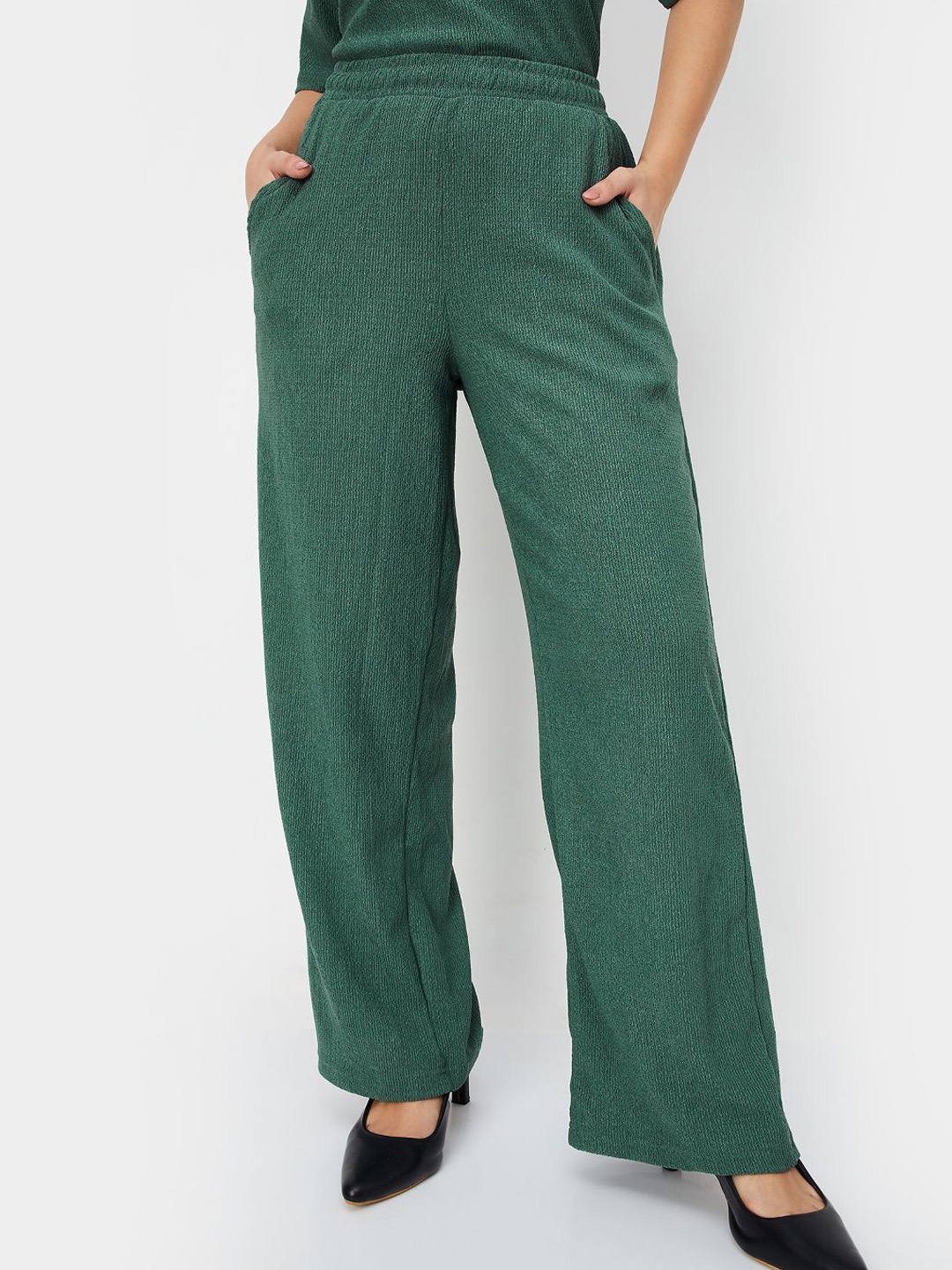 

max Women Trousers, Green