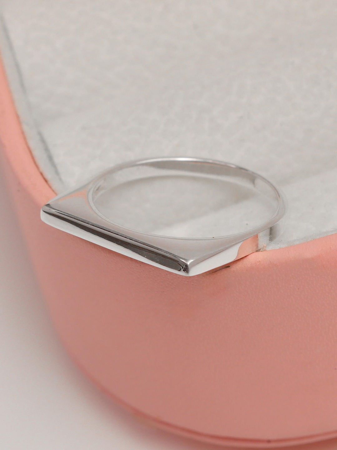 

LeCalla 925 Sterling Silver Plain Rectangular Bar Finger Ring