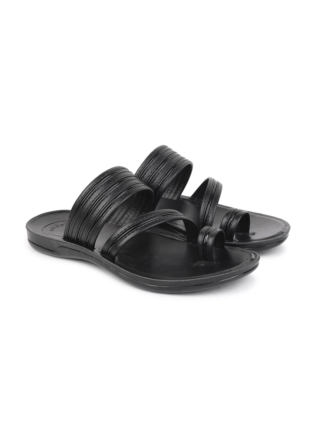 

PENNEN Men Strappy Slip-On Comfort Sandals, Black