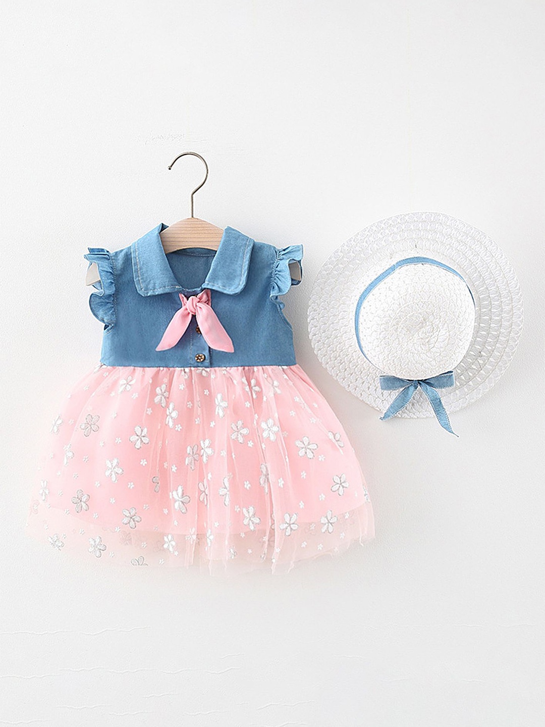 

LULU & SKY Floral Print Fit & Flare Dress, Pink