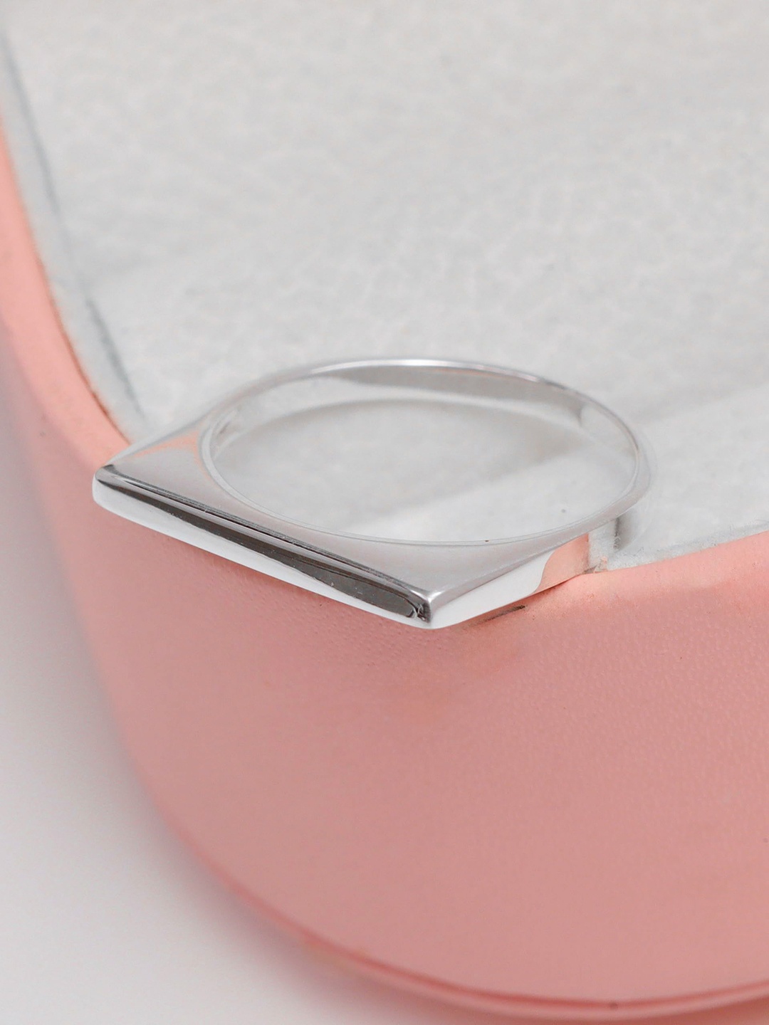

LeCalla 925 Sterling Silver Silver-Plated Rectangular Bar Finger Ring