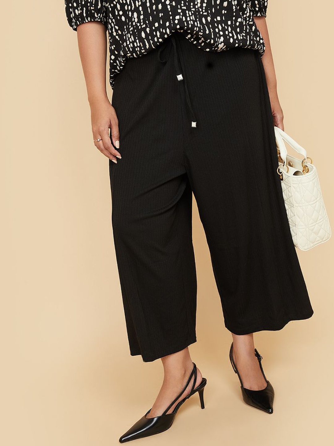 

max Women Mid-Rise Parallel Trousers, Black