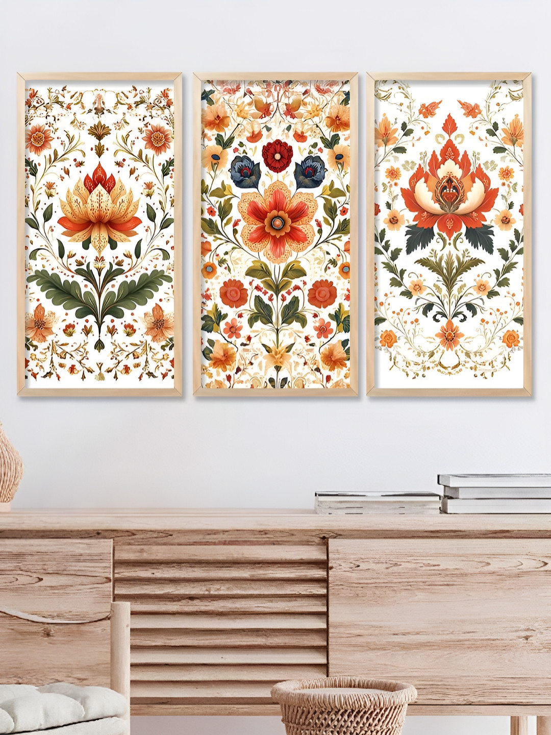 

Kotart Brown & Green 3 Pieces Floral and Botanical Wooden Wall Paintings