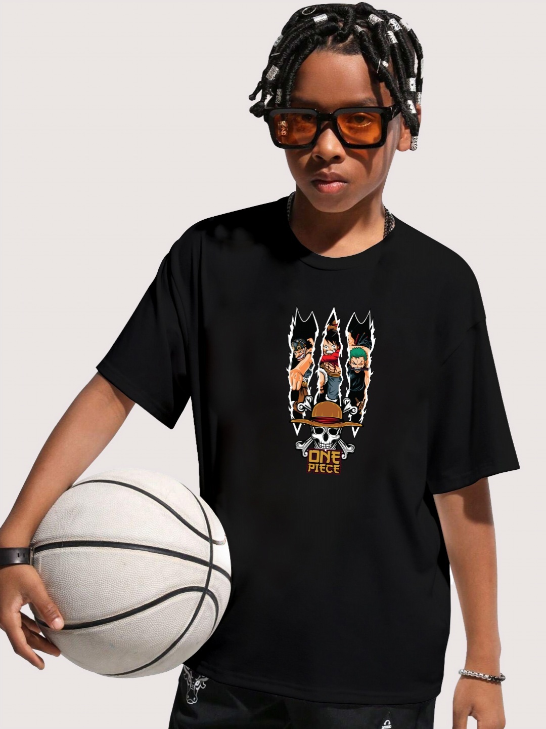 

LOCAVESTIR Boys Printed T-shirt, Black